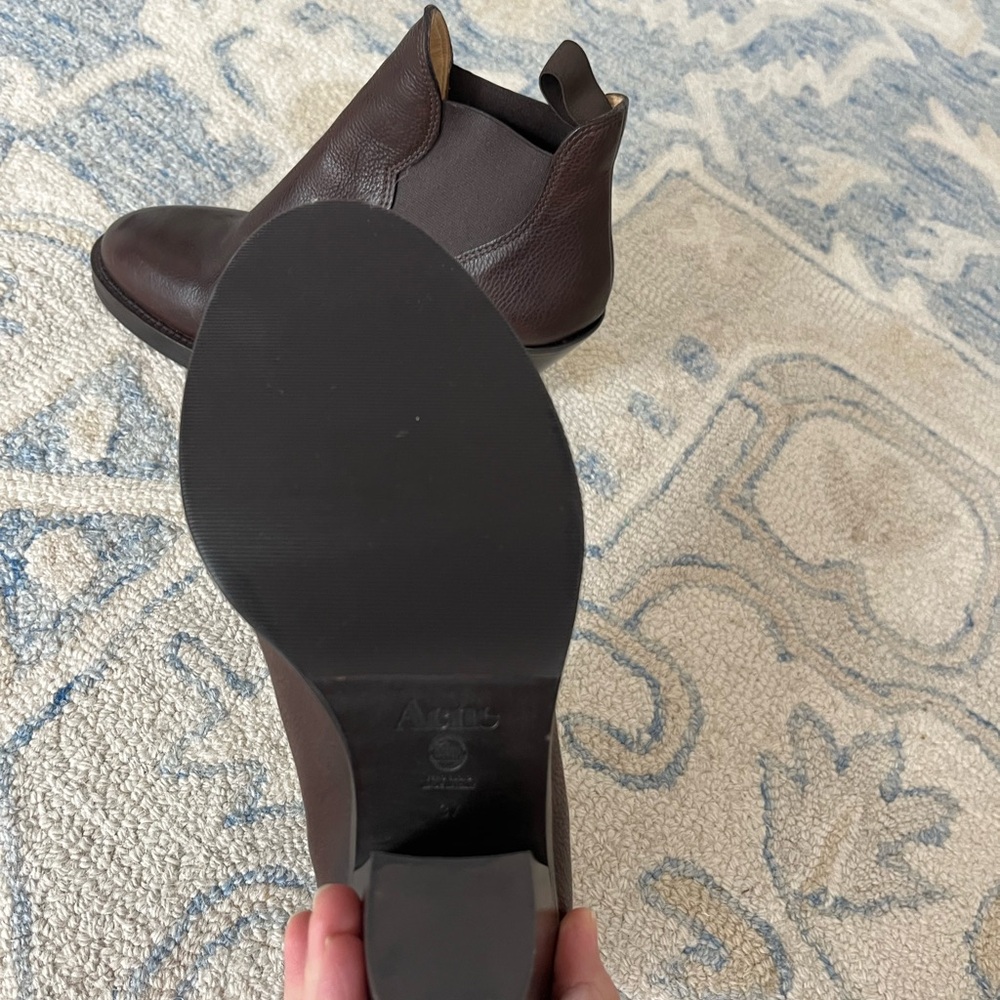 Acne Studios brown leather booties - Picture 4 of 6
